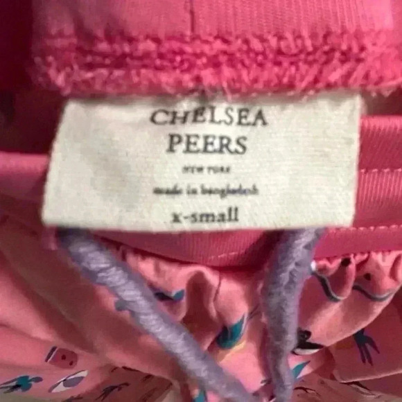 Chelsea Peers Women's XS Pajama Set Tropic Like It's Hot in White and Pink - Picture 9 of 12